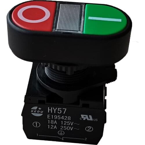 KEDU Push Button Switch Emergency Stop Switches 1NC+1NO 2NC 18A 125V 12A 250V E195428 HY57 HY57B CE