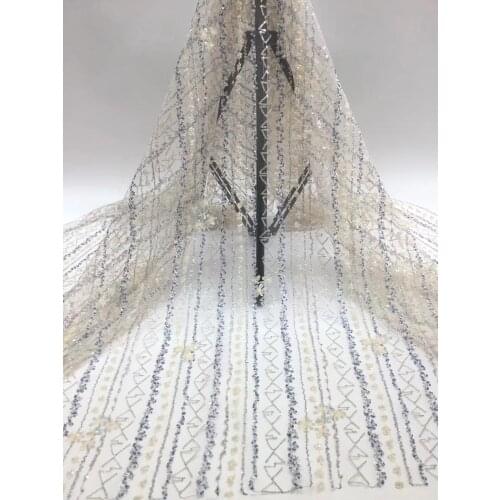 Beautiful Nigerian lace fabric for party dress new SYJ-666820 African embroidered lace fabric