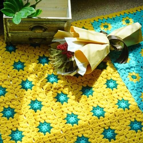 Handmade Crochet afghan blanket Tables Cover Crochet cushion for sofa for chair Tablecloth Living Room Decorver granny square