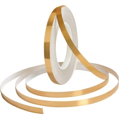 50M Silver Gold Gap Tape Self Adhesive Tile Mildewproof Floor Strip Seam Stickers Decor Waterproof Sealing Tape Copper Foil Tape