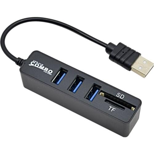 Multifunctional 3 Ports USB Hub 2.0 480Mbps On/Off + Micro SD/CF Card Reader For Laptop Computer Support WinXP/7/8 Vista Mac OS