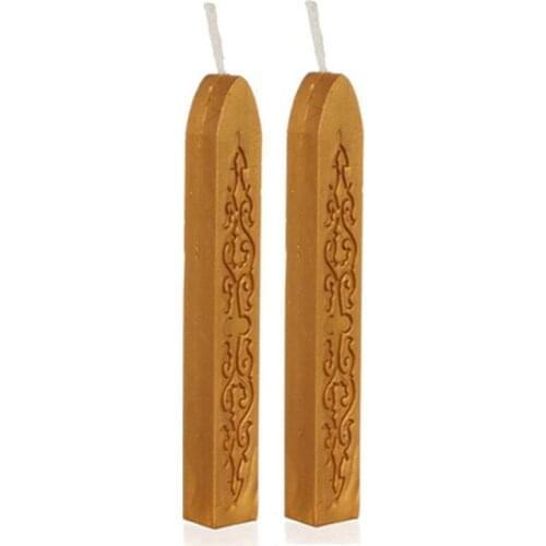 Fashion style sealing wax 2017 2Pcs Vintage Gold Manuscript Sealing Seal Wax Sticks Wicks For Postage Letter*30 GIFT Drop