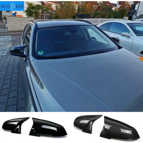 2pcs Auto Car Rear View Side Mirror Cover Trim For BMW F20 F21 F22 F23 F30 F31 F32 F36 X1 E84 F87 M2 Carbon Fiber Style
