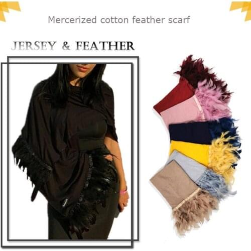 New mercerized cotton hijab women scarf handmade feather fashion shawl headdress wrap turban scarf wool scarf 10 colors