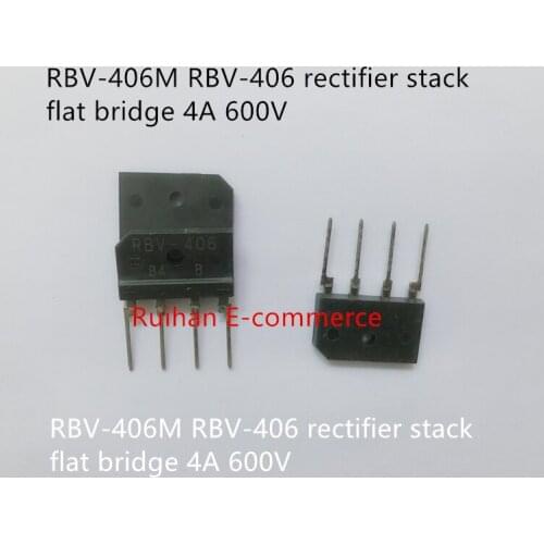 Original new 100% RBV-406M RBV-406 rectifier stack flat bridge 4A 600V (Inductor)