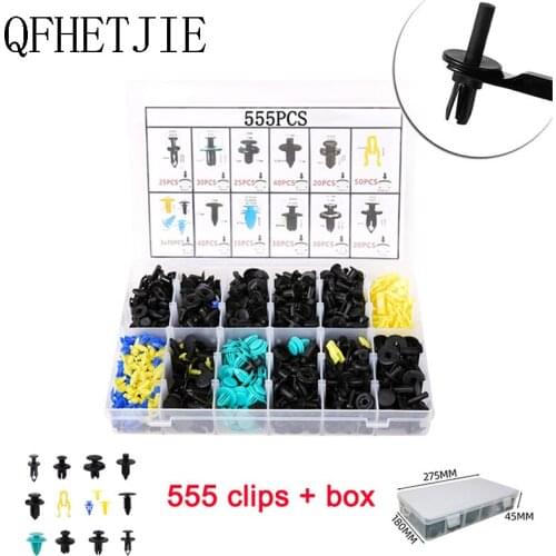 555pcs Box Fastener Central Console Clip Through Fastener Machine Cover Sealing Strip Nail Universal Set Fastener