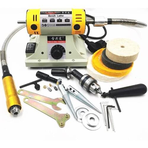 220V 350W Polishing Machine DIY Woodworking Jade Jewelry Bench Lathe Motor Grinding Machine With Flexible Shaft Tube 0.4-6.5mm