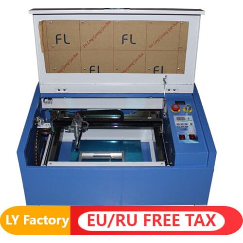 CNC laser cutting machine 3040 4030 40W CO2 engraving router Rotary axis with Digital Function and Honeycomb Table