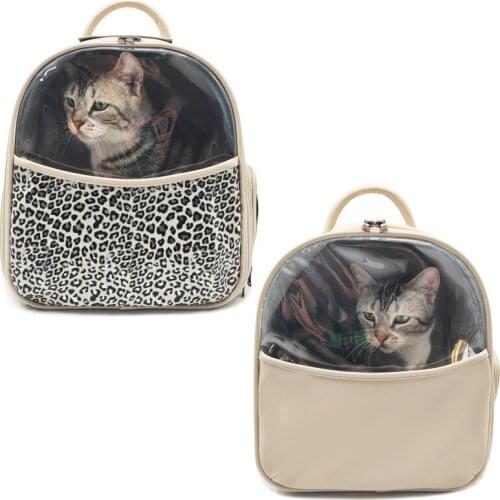 Shoulder pet bag Portable outing dog bag Breathable net Visible transparent cat bag