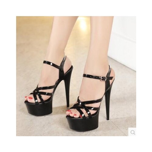 Steel Pipe Dance Shoes Women fine with high-heels 15cm Female Sexy Platforms Sandals Shoes Show Lady superb high-heeled Sandals