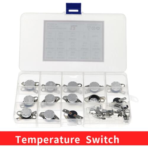 13pcs NC KSD301 Thermostat 40°C-100°C Temperature Thermal Control Switch Normally Close Assortment Kit