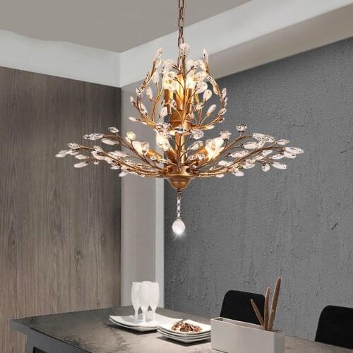 Tree Branch Chandelier for Living room Bedroom Kitchen Bar Shop leaves chandelier lustre suspension vintage crystal ceiling Lamp