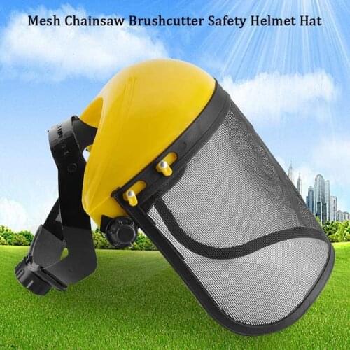 Safety Helmet Hat with Full Face Mesh Visor for Logging Brushcutter Forestry Protection Beekeeper Garden Access
