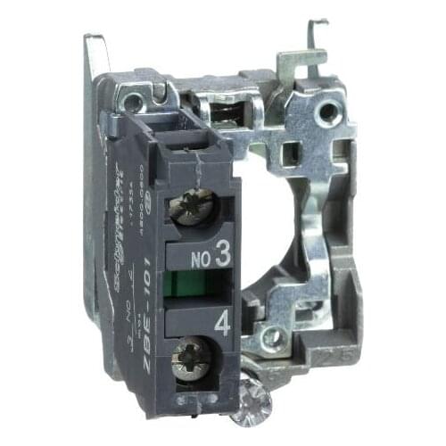 ZB4BZ101 Single contact block with body/fixing collar, metal, screw clamp terminal, 1 NO