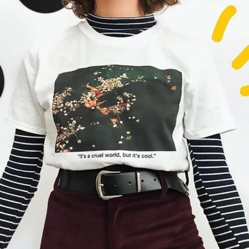 Summer korean t shirts women kawaii clothes dropshipping Short sleeve print punk ropa mujer tops harajuku kpop vintage gothic