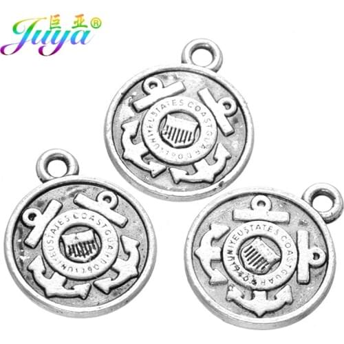 Juya 20piece Jewelry Charms Antique Silver Color Cikir United States Coast Guard Anchor Charms For Women Kids Jewelry Making