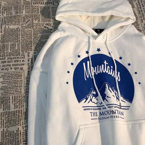 Mountain Printed Long Sleeved Pullovers Hoodies Womens Sweatshirt Oversized Hoodie Harajuku Clothes Coat Women Printing Top Hood