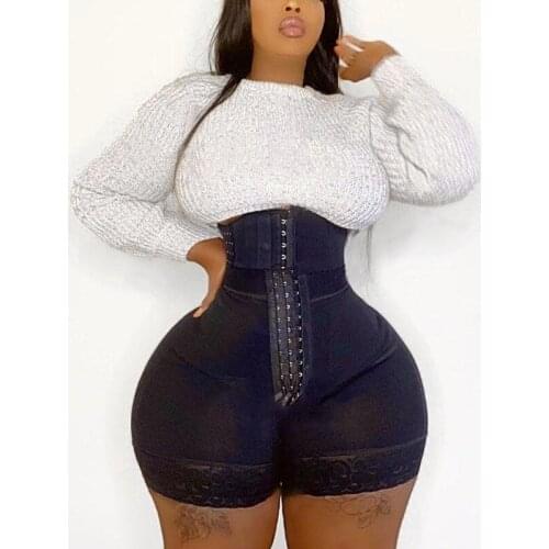 Women Skims Post Liposuction Front Closure Hook-eye Charming Curves Butt Lifter Shorts Slimming Waist Trainer Body Shaper Fajas