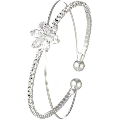 YFJEWE Hip flower Cubic Zirconia Crystal Tennis Bracelet & Bangles For Women Gifts Fashion Wedding Jewelry Pulseras Mujer B277