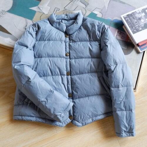Women Short Down Jackets New Autumn Winter Female Thin White Duck Down Coat Warm Light Down Jacket Parkas Outwear Tops AB1689