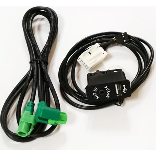 Biurlink 150CM Car CD Changer Stereo Audio Harness Wire AUX-IN/USB Switch Button AUX IN Kit For MINI COOPER for BMW E60