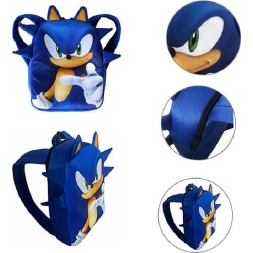 23cm Sonic School Bag Boys Girls Backpack Cartoon Outdoor sports Book Bags Kids man woman Christmas birthday Gift school supplie