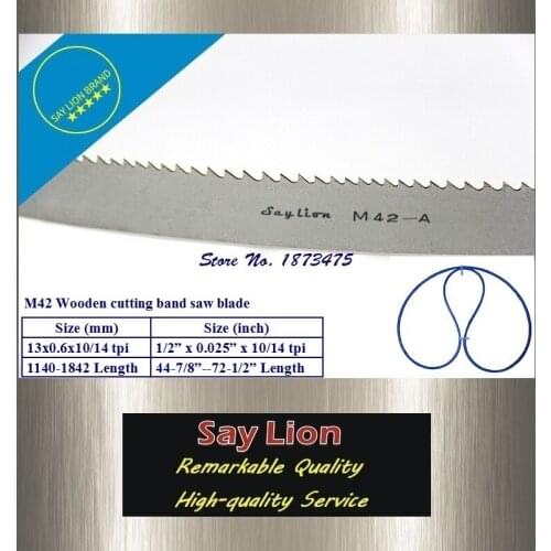 1pc or 3pcs) 1638x13x0.6x10/14T Wooden cutting band saw blades , fine teeth HSS M42 Bi-Metal bandsaw