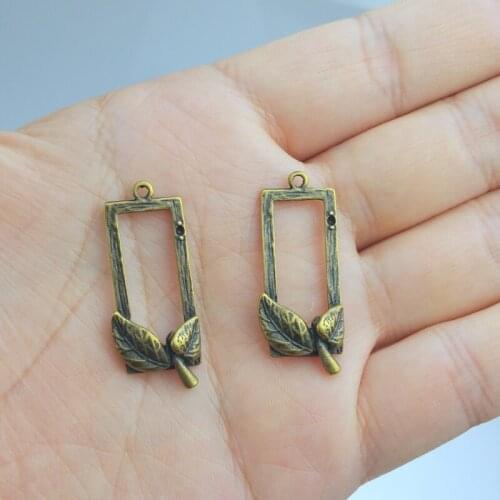 10 pieces / lot 15x36mm Alloy Lovely Findings charm pendants Antiqued bronze Necklace Bracelet accessories