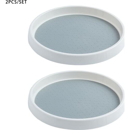 2pcs Large Capacity Countertop Round Lazy Susan Pantry Turntable Organizer Kitchen Display Stand Non Skid 360 Degree Rotating
