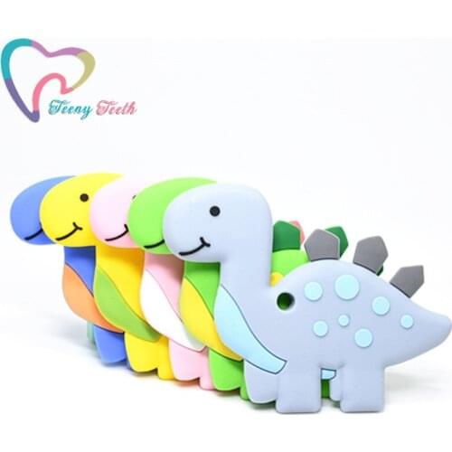 20 PCS Animal Dino Shape Baby Silicone Teether BPA Free Baby Teething Toy,Food Grade Silicone Beads Necklace Pendant Accessories