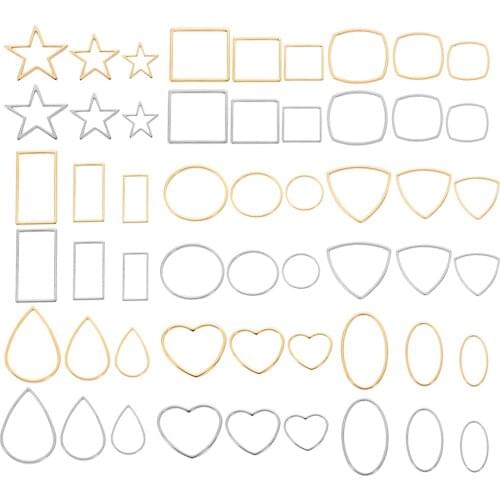 20Pcs/lot Stainless Steel Various Shape Connector Charms Pendant For Necklace Bracelet DIY Jewelry Makings