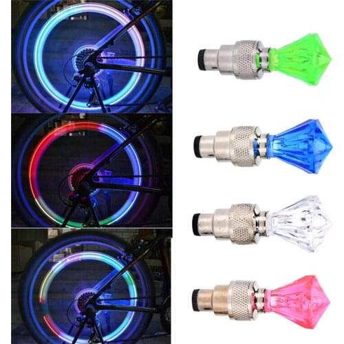 2x LED Motorcycle Cycling Bike Bicycle Wheel Tire Valve Flashing Light Car Lamp