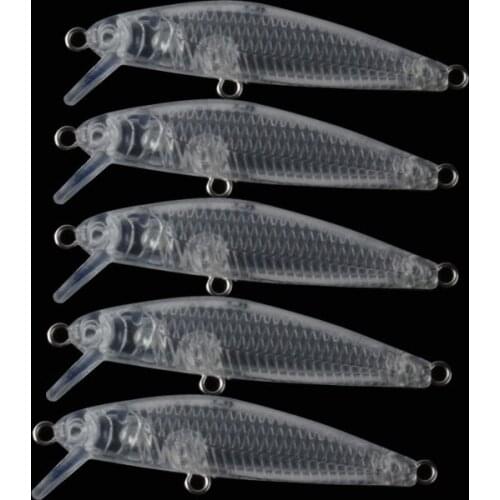 5.6CM/2G 50pcs Blank Unpainted Bait DIY Minnow Crankbait wobbler Unpainted Lure Freshwater Fishing Blank Hard Lures Isca Pesca
