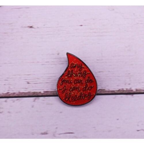 Anything you can do I can do bleeding enamel pin Red water droplets brooch Rosie the Riveter We Can Do It Pin