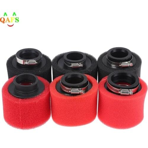 Black and Red Straight Neck Foam Air Filter 35mm 38mm 42mm 45mm 48mm Sponge Cleaner Moped Scooter Dirt Pit Bike Motorcycle