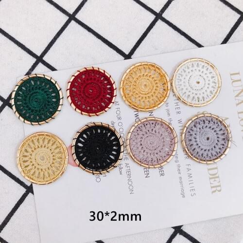 Wild round earrings material DIY handmade ethnic style cotton thread dream catcher earrings earrings accessories 2pcs