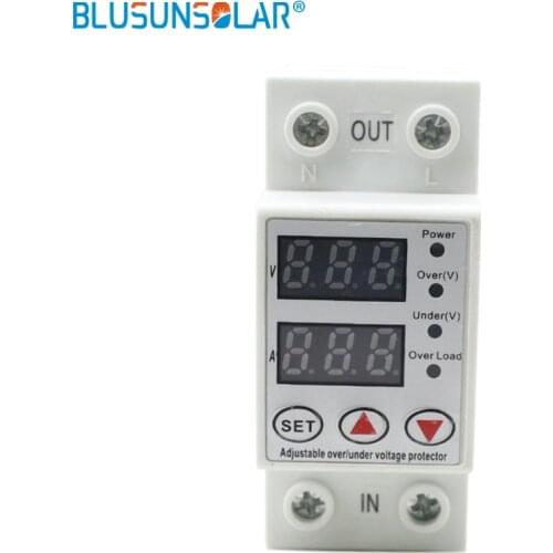 Blusunsolar 1-63A 270V Din Rail Adjustable Over Voltage and Under Voltage Protective Device Protector Relay TOMZN TOVPD
