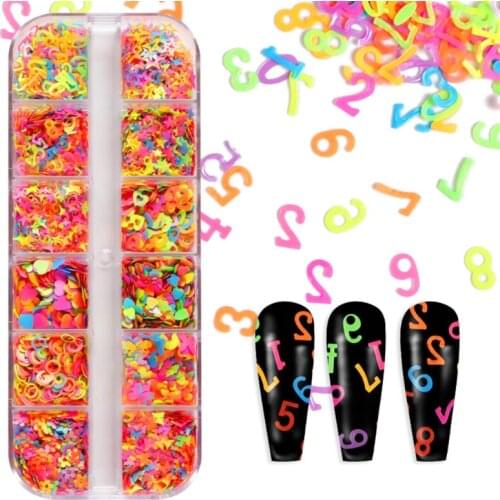 Fluorescence Glitter Sequins Epoxy Resin Filling Butterfly Star Love Heart Numbers English Mixed Color DIY Jewelry Making Filler