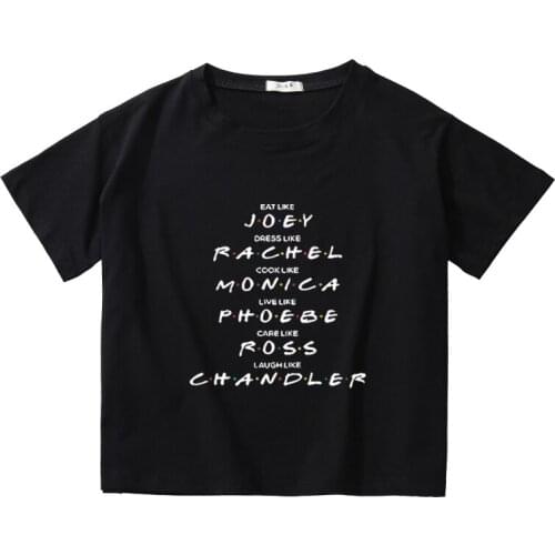 Cute Funny Letter Printing Women Summer Tees Breathable Cotton High Quality Tops Girl O-Neck T-Shirt Kids Short Sleeve Clothing