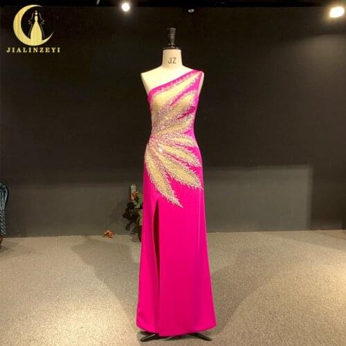 Женские вечерние платья на одно плечо JIALINZEYI China At AliExpress