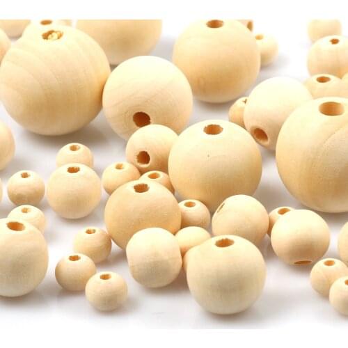 Round Natural Wood Beads 4-50mm Loose Spacer Beads For Jewelry Making Handmade Diy Charm Necklace Bracelet Accessories