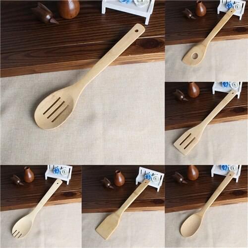 Kitchen tools 1pc Bamboo Spoon Spatula Kitchen Utensil Wooden Cooking Tool Mixing Set