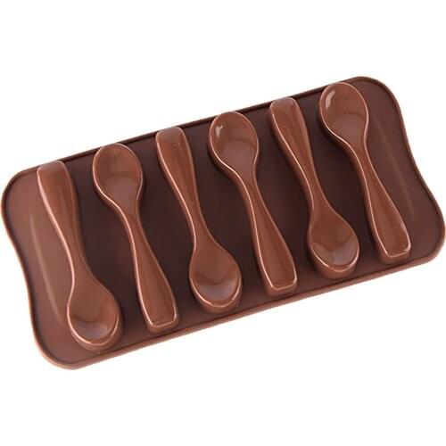 Spoons and Spoons Handmade Silicone Chocolate Mold Cake Baking Biscuit Shape DIY-6pcs