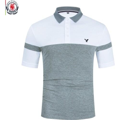FREDD MARSHALL 2020 New Fashion Colorblock Mens Polo Shirt Short Sleeve Social Casual Cotton Shirt Breathable Casual Polos 530
