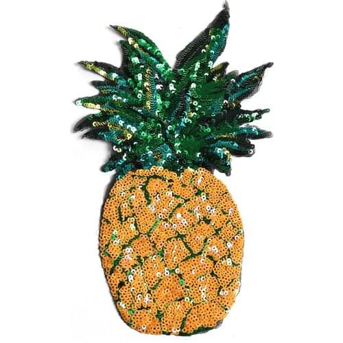 DoreenBeads 27.6x16cm Fruit Pineapple Sequins Patches Appliques Sew On Patch for T Shirt Home Textiles Bags DIY Crafts Supplies