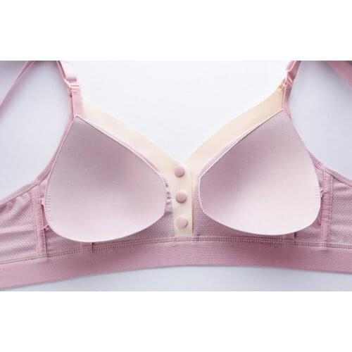 Pregnant Underwear Front Open-button Breastfeeding Bra Adjusted-straps Comfortable Deep V Breathable Breastfeeding Bra