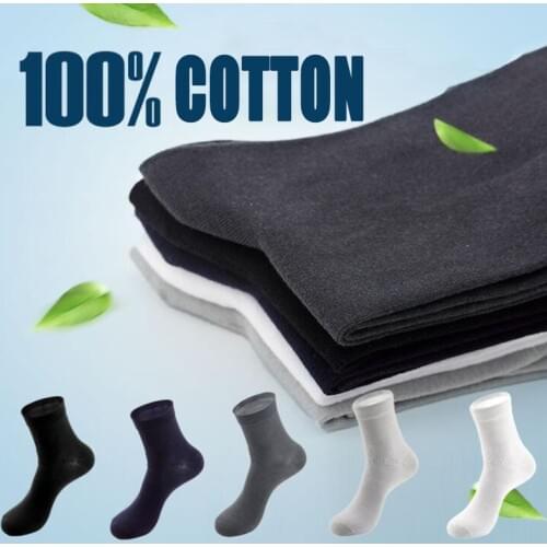 5 Colors Business Mens Socks 100% Cotton Socks Thin Breathable Funny Socks High Crew Sox Summer Autumn Winter Hosiery
