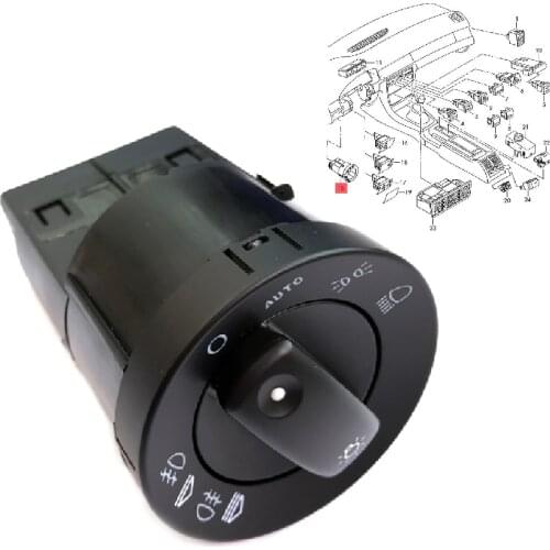 Wooeight 8E0941531D Car Front AUTO Function Headlight Foglights Switch Control Fit for Audi A4 B6 B7 2007 2008 8E0 941 531 D 5PR
