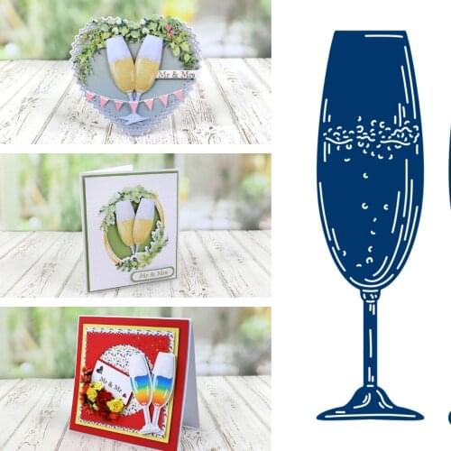 Celebration Glass Cutting Dies and Stamps Scrapbook Diary Decoration Stencil Embossing Template DIY Greeting Card Albums New