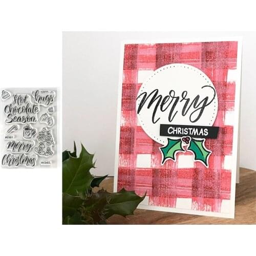 Hot Chocolate Season Clear Stamps For DIY Scrapbooking Card Making Warm Hugs Merry Christmas Clear Transparent Silicone Stamp